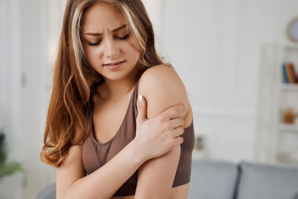 A woman with numbness in left arm